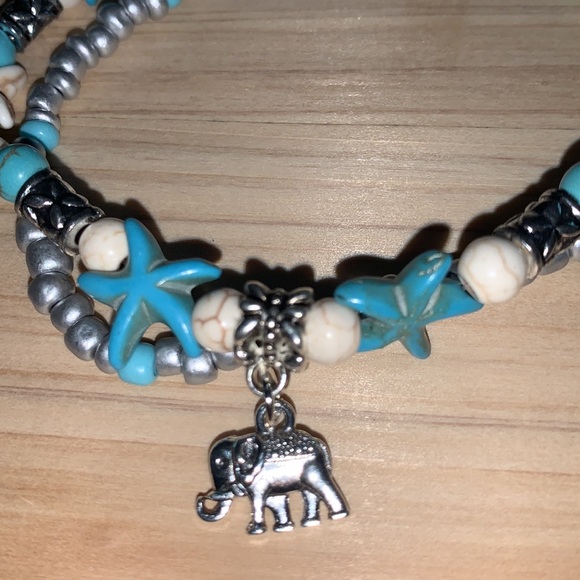 Anklets for Women Elephant and starfish Multi Layer Anklet Leg Foot - Picture 4 of 7